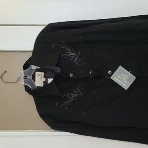 Mens Roper Black Dress shirt -SZ Lg